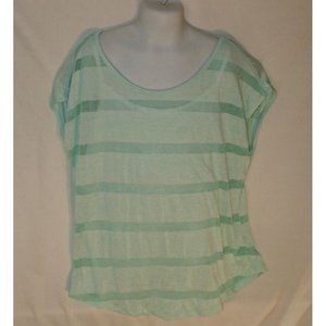 No Boundaries Green Stripe Top Over White Attached Camisole Size S (3-5) Junior